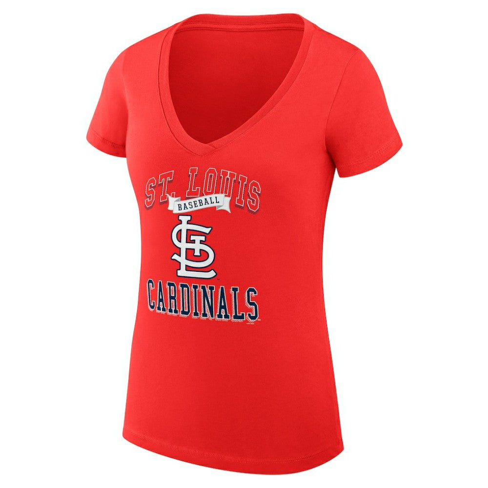 St. Louis Cardinals G-III 4Her by Carl Banks Women's Super-Slim Fit Lightweight Team Logo Graphic V-Neck T-Shirt Near Me