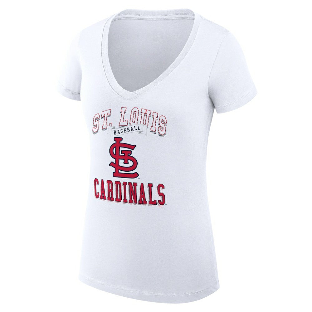 St. Louis Cardinals G-III 4Her by Carl Banks Women's Super-Slim Fit Lightweight Team Logo Graphic V-Neck T-Shirt Discount