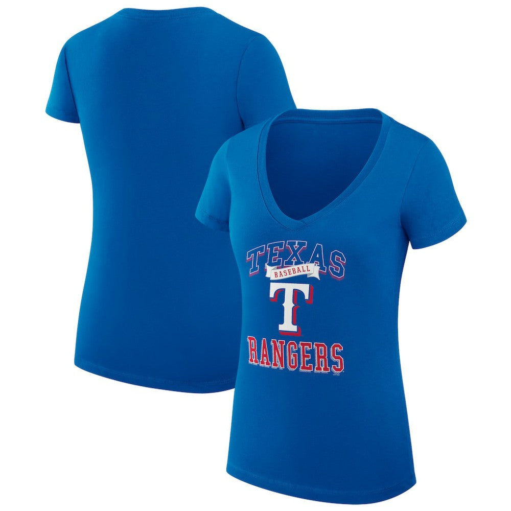 Texas Rangers G-III 4Her by Carl Banks Women's Super-Slim Fit Lightweight Team Logo Graphic V-Neck T-Shirt Discount