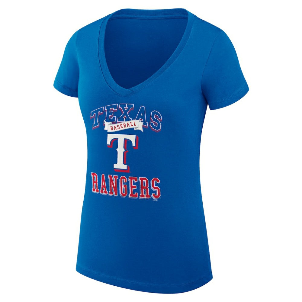 Texas Rangers G-III 4Her by Carl Banks Women's Super-Slim Fit Lightweight Team Logo Graphic V-Neck T-Shirt Discount
