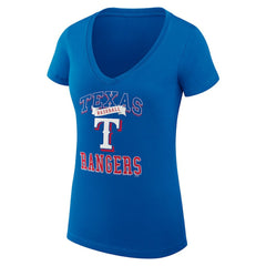 Texas Rangers G-III 4Her by Carl Banks Women's Super-Slim Fit Lightweight Team Logo Graphic V-Neck T-Shirt Discount