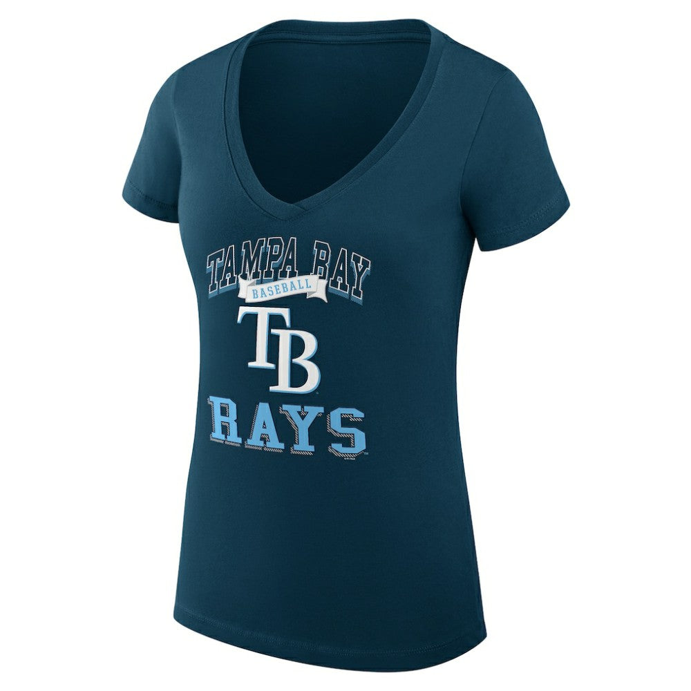 Tampa Bay Rays G-III 4Her by Carl Banks Women's Super-Slim Fit Lightweight Team Logo Graphic V-Neck T-Shirt Sale