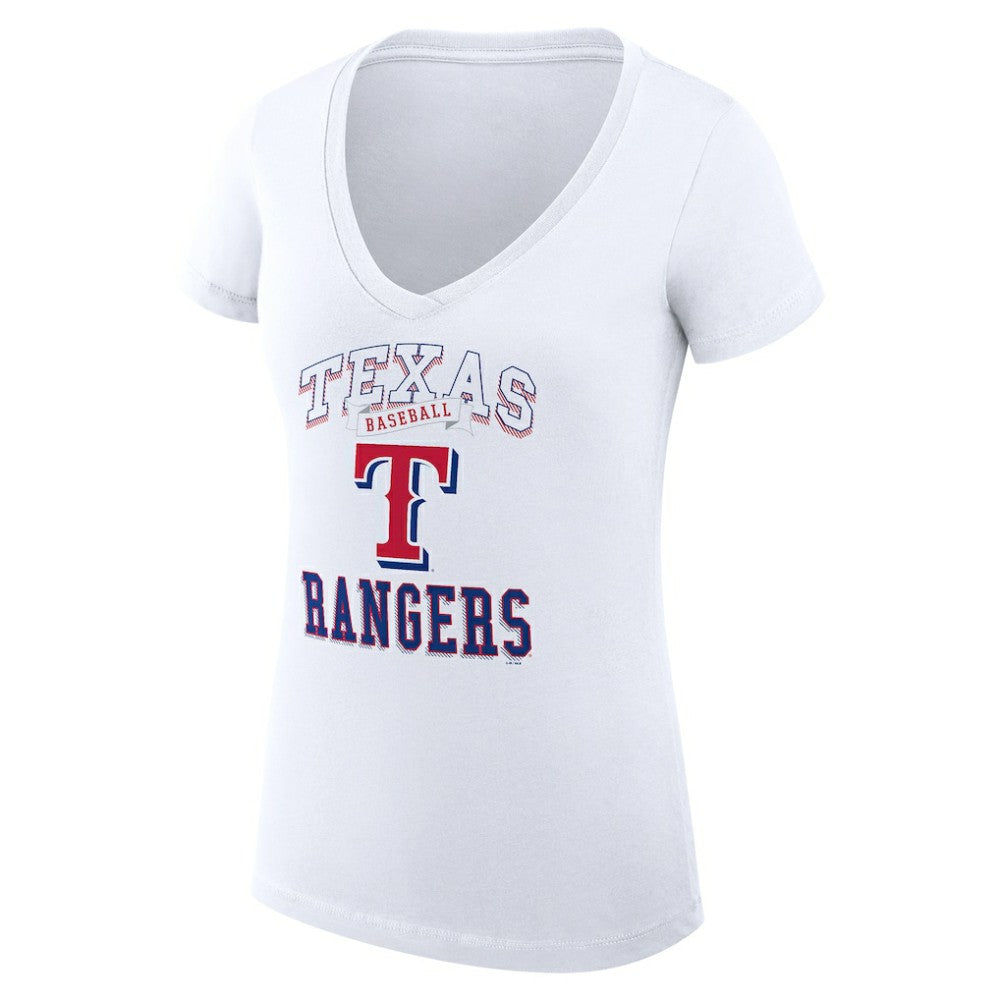 Texas Rangers G-III 4Her by Carl Banks Women's Super-Slim Fit Lightweight Team Logo Graphic V-Neck T-Shirt Discount