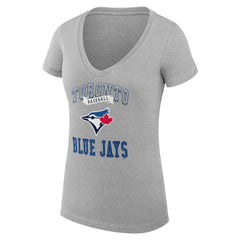 Toronto Blue Jays G-III 4Her by Carl Banks Women's Super-Slim Fit Lightweight Team Logo Graphic V-Neck T-Shirt Online