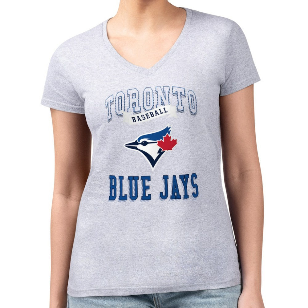 Toronto Blue Jays G-III 4Her by Carl Banks Women's Super-Slim Fit Lightweight Team Logo Graphic V-Neck T-Shirt Online
