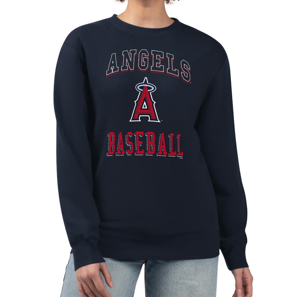 Los Angeles Angels G-III 4Her by Carl Banks Women's Team Logo Graphic Tri-Blend Fleece Pullover Sweatshirt Outlet
