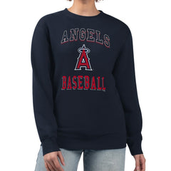 Los Angeles Angels G-III 4Her by Carl Banks Women's Team Logo Graphic Tri-Blend Fleece Pullover Sweatshirt Outlet