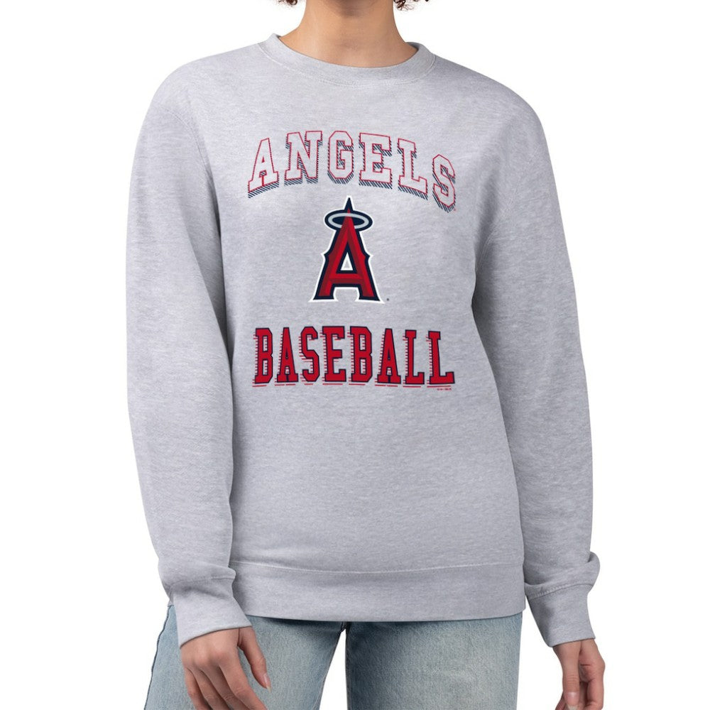 Los Angeles Angels G-III 4Her by Carl Banks Women's Team Logo Graphic Tri-Blend Fleece Pullover Sweatshirt Discount