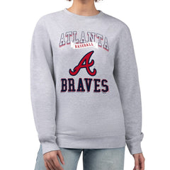 Atlanta Braves G-III 4Her by Carl Banks Women's Team Logo Graphic Tri-Blend Fleece Pullover Sweatshirt for sale