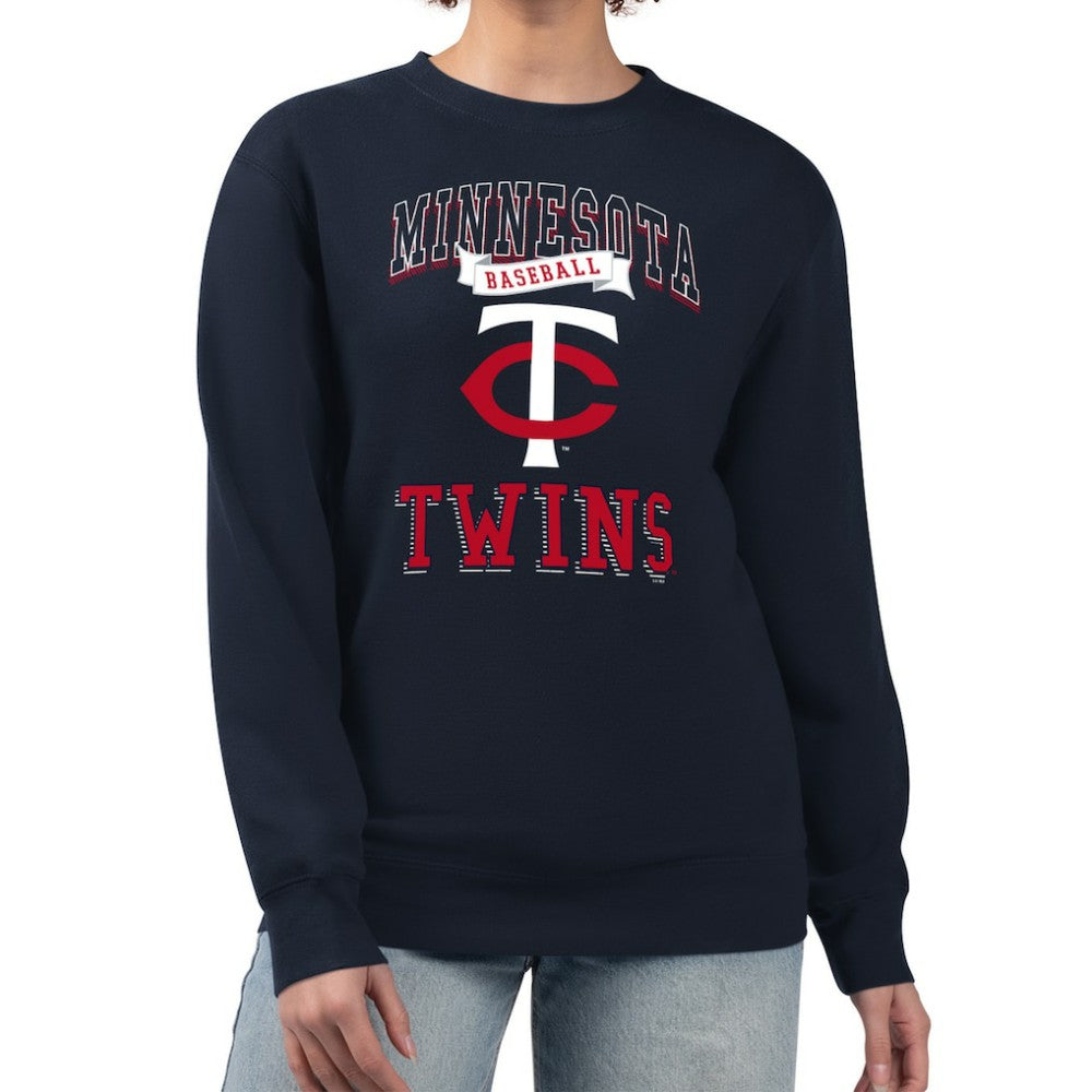 Minnesota Twins G-III 4Her by Carl Banks Women's Team Logo Graphic Tri-Blend Fleece Pullover Sweatshirt Discount