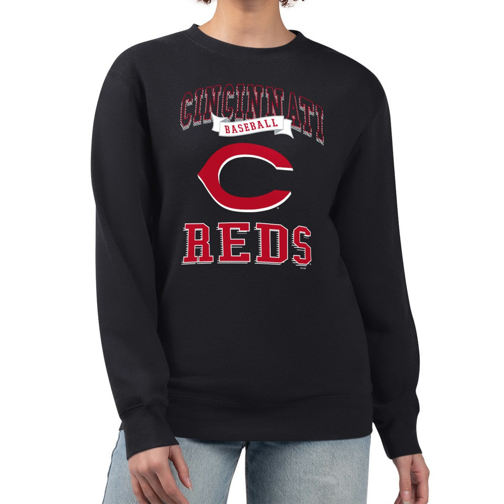 Cincinnati Reds G-III 4Her by Carl Banks Women's Team Logo Graphic Tri-Blend Fleece Pullover Sweatshirt Discount
