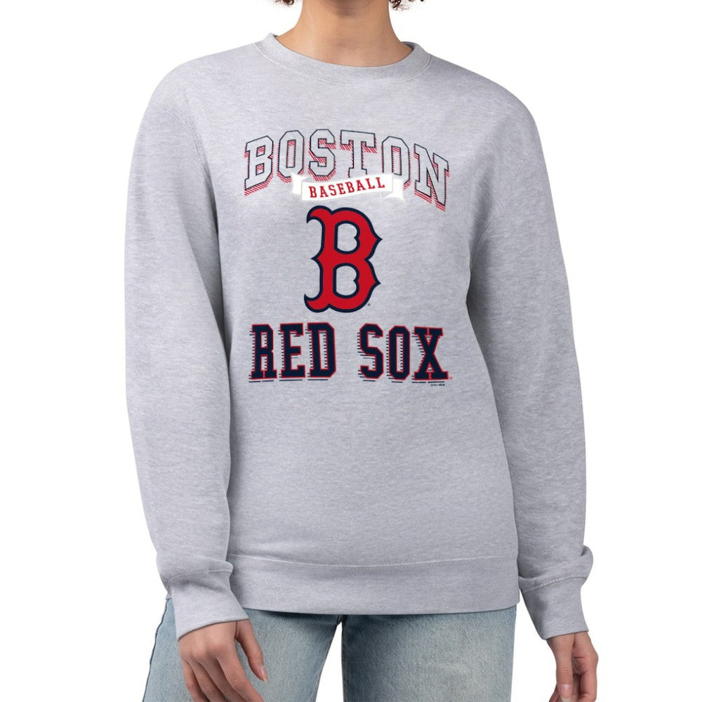 Boston Red Sox G-III 4Her by Carl Banks Women's Team Logo Graphic Tri-Blend Fleece Pullover Sweatshirt Sale