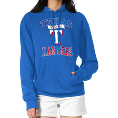 Texas Rangers G-III 4Her by Carl Banks Women's Team Logo Graphic Fleece Pullover Hoodie Outlet