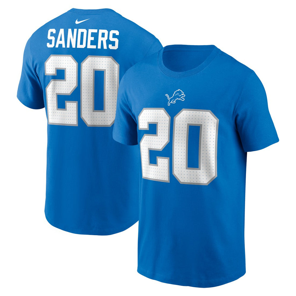 Barry Sanders Detroit Lions Retired Player Name & Number T-Shirt - Blue - Nike