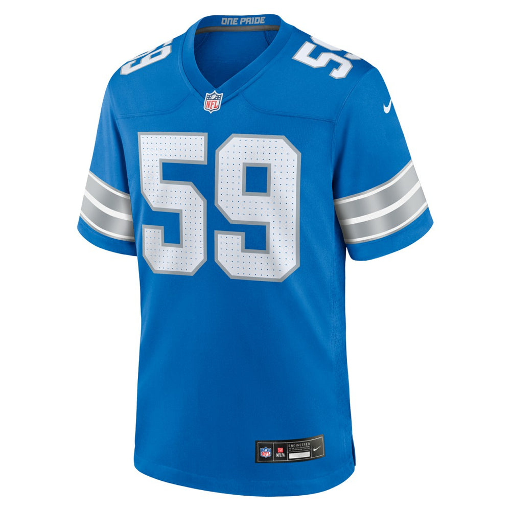 Giovanni Manu Detroit Lions Team Game Jersey - Blue - Nike