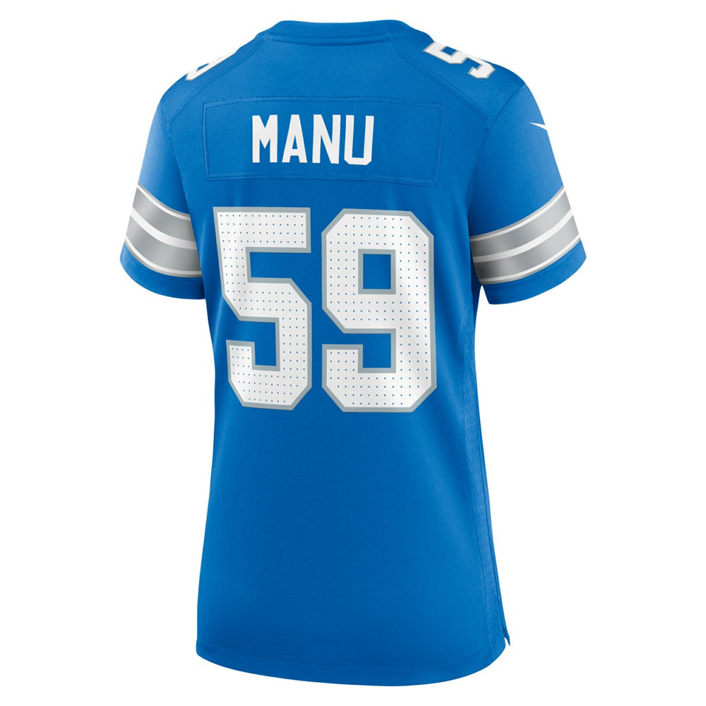 Giovanni Manu Detroit Lions Women's Team Game Jersey - Blue - Nike