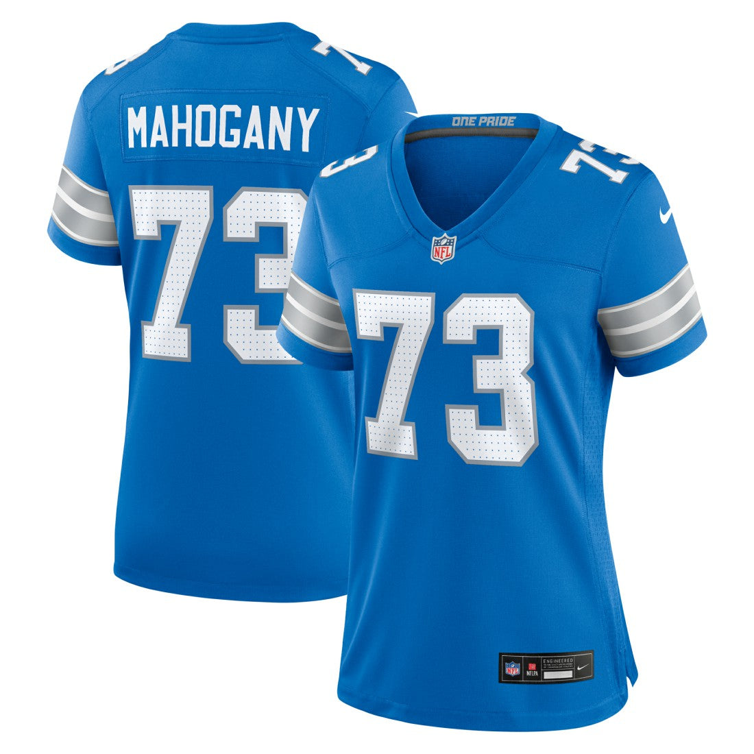 Christian Mahogany Detroit Lions Women's Team Game Jersey - Blue - Nike