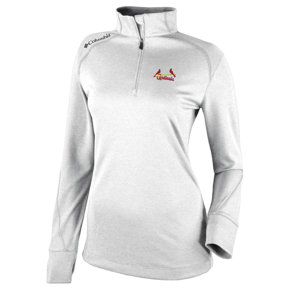 St. Louis Cardinals Columbia Women's Cooperstown Collection Shotgun 2.0 Omni-Wick Quarter-Zip Top - White Discount
