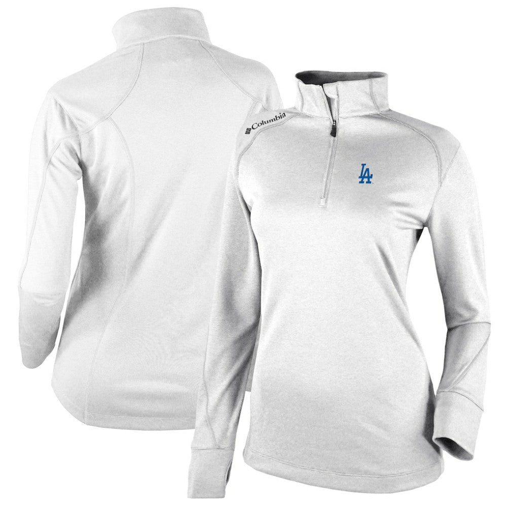 Los Angeles Dodgers Columbia Women's Cooperstown Collection Shotgun 2.0 Omni-Wick Quarter-Zip Top - White Discount