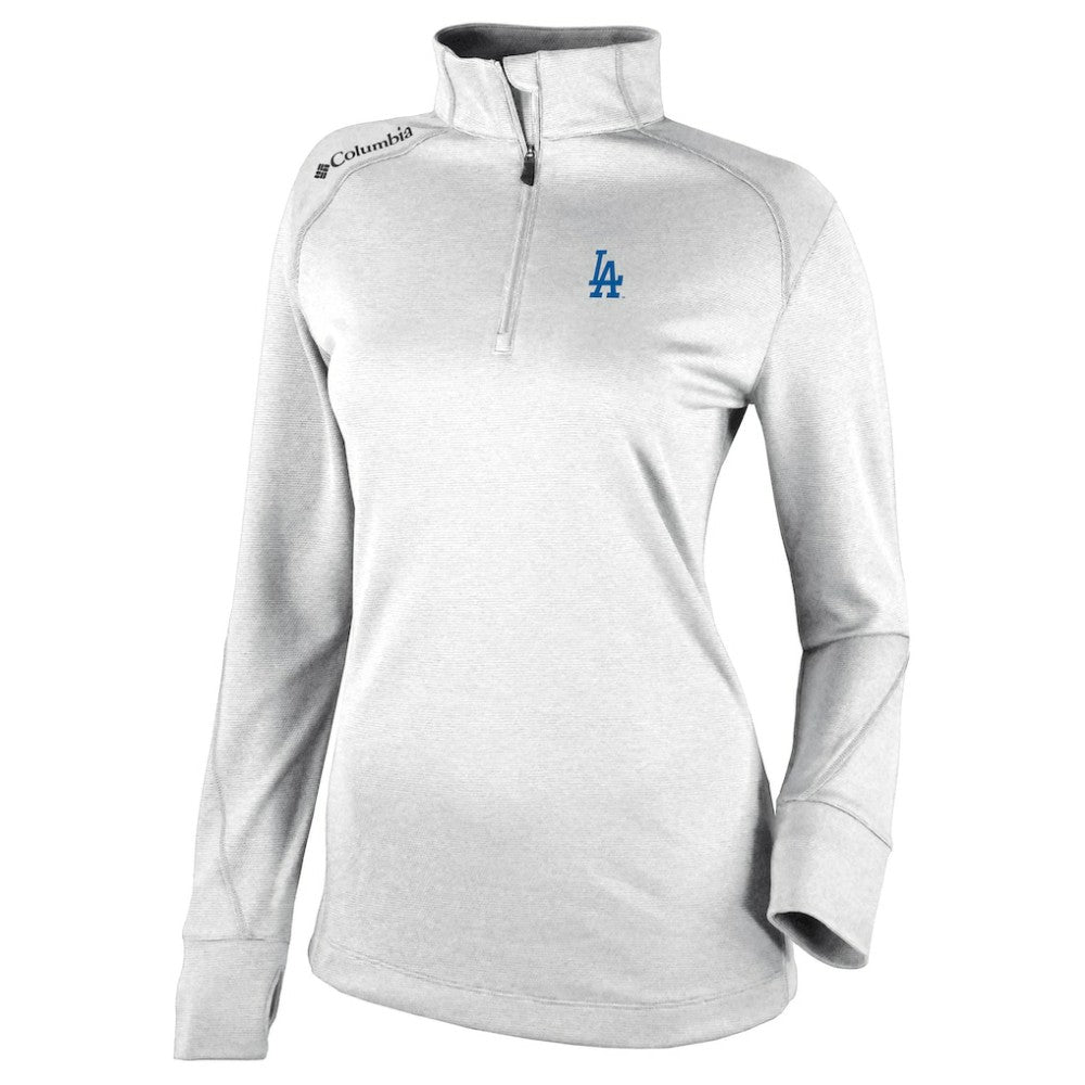 Los Angeles Dodgers Columbia Women's Cooperstown Collection Shotgun 2.0 Omni-Wick Quarter-Zip Top - White Discount