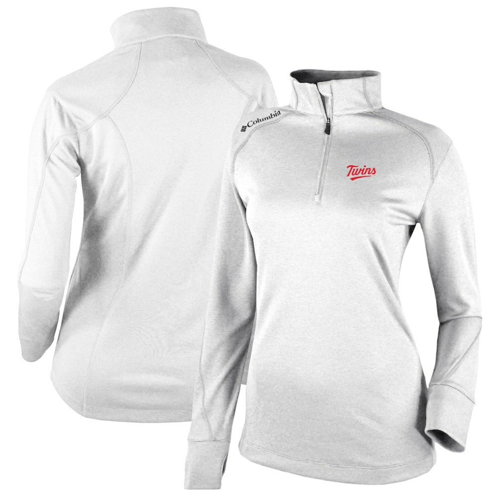 Minnesota Twins Columbia Women's Cooperstown Collection Shotgun 2.0 Omni-Wick Quarter-Zip Top - White Sale