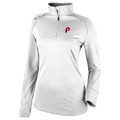 Philadelphia Phillies Columbia Women's Cooperstown Collection Shotgun 2.0 Omni-Wick Quarter-Zip Top - White Online