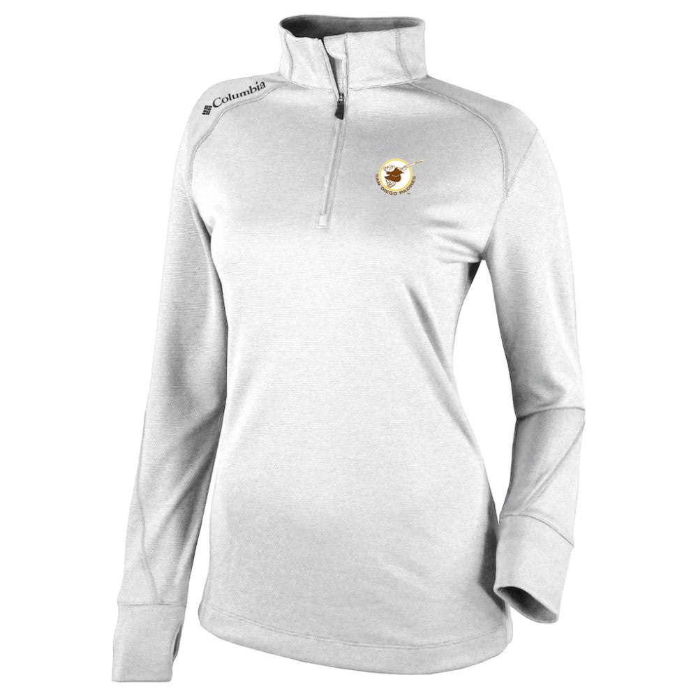 San Diego Padres Columbia Women's Cooperstown Collection Shotgun 2.0 Omni-Wick Quarter-Zip Top - White Sale