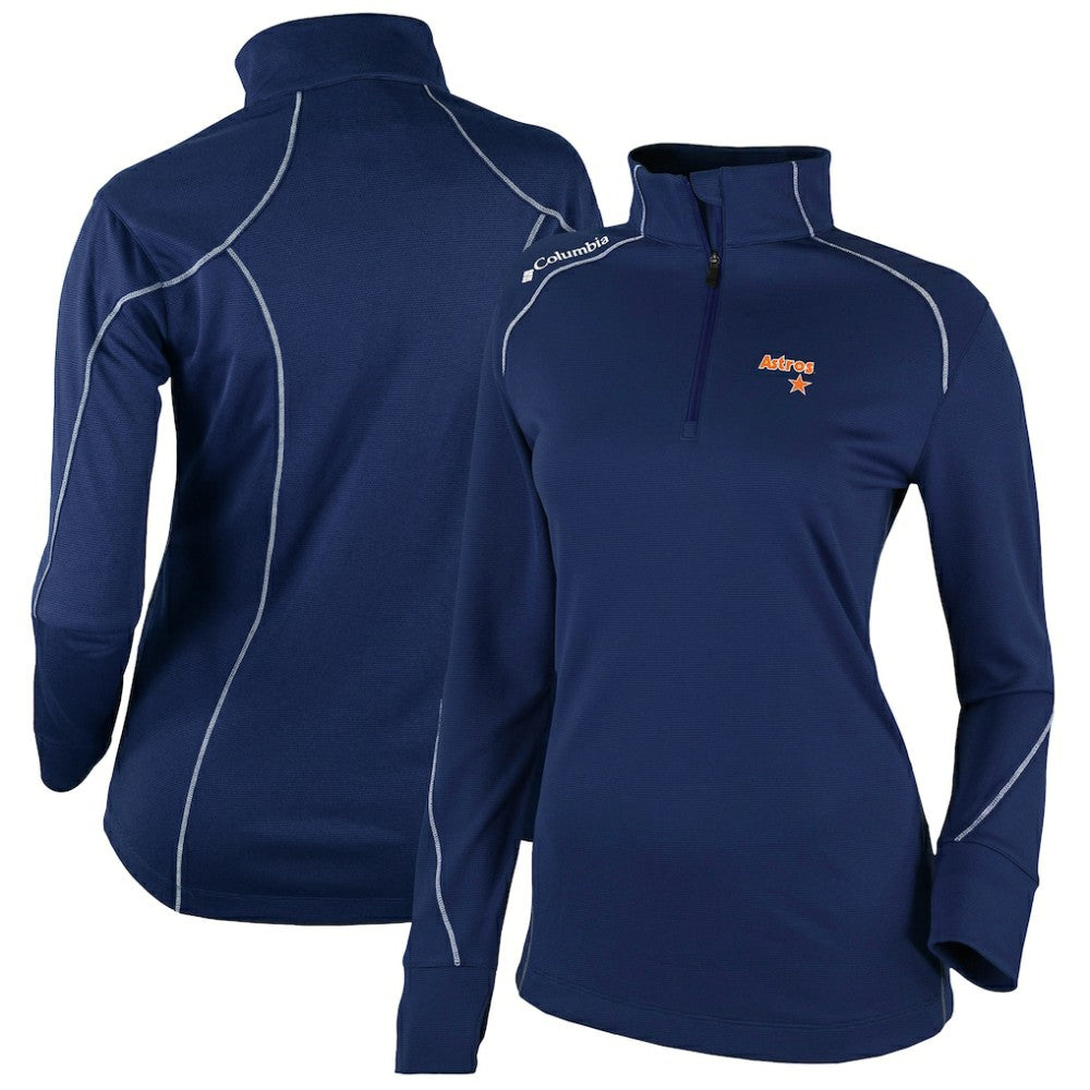 Houston Astros Columbia Women's Cooperstown Collection Shotgun 2.0 Omni-Wick Quarter-Zip Top - Navy Sale