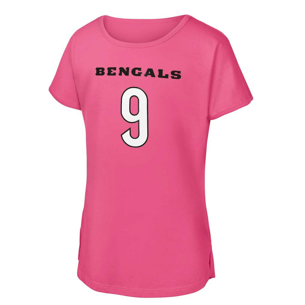 Joe Burrow Cincinnati Bengals Girls Youth Player Name & Number T-Shirt - Pink - NFL