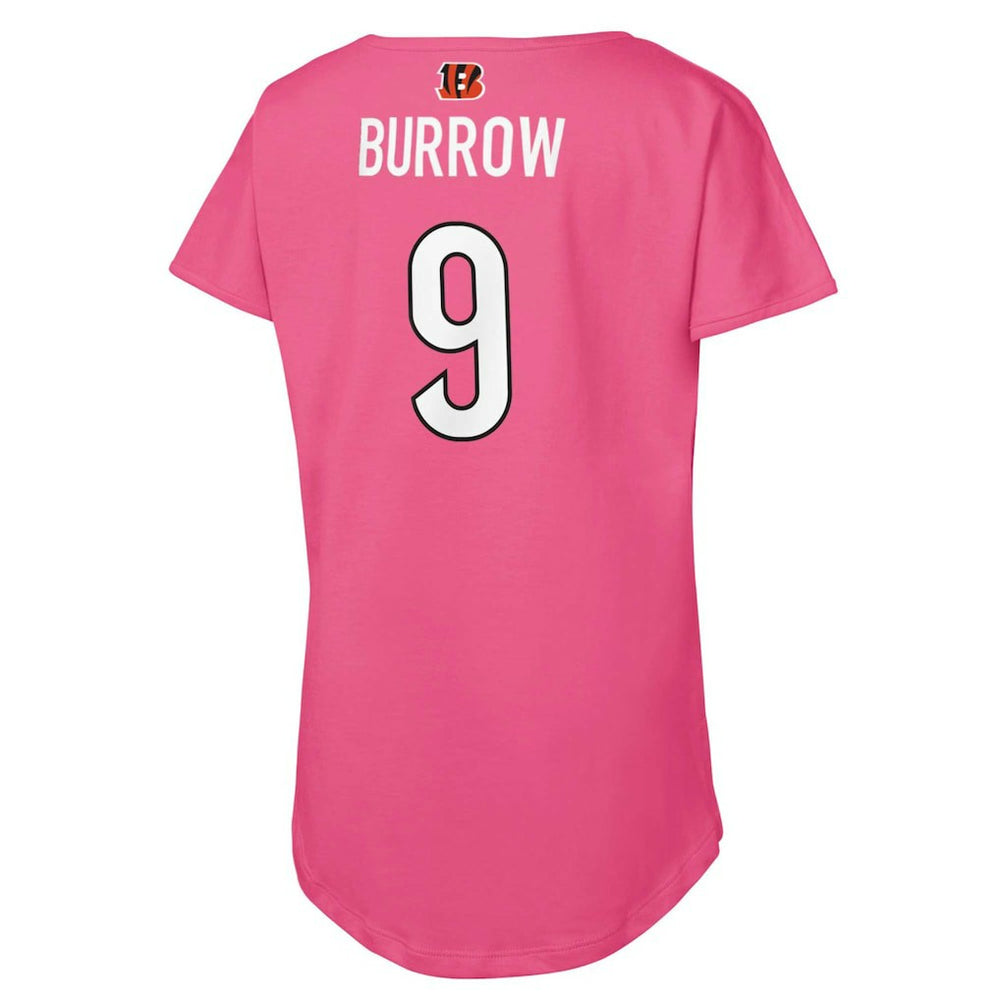 Joe Burrow Cincinnati Bengals Girls Youth Player Name & Number T-Shirt - Pink - NFL