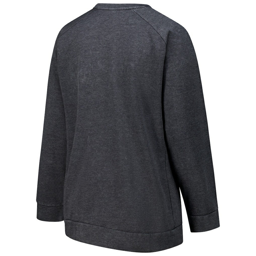 Minnesota Vikings Profile Women's Plus Size Acid Wash Raglan Sweatshirt - Charcoal - NFL