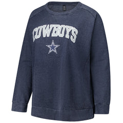 Dallas Cowboys Profile Women's Plus Size Acid Wash Raglan Sweatshirt - Navy - NFL