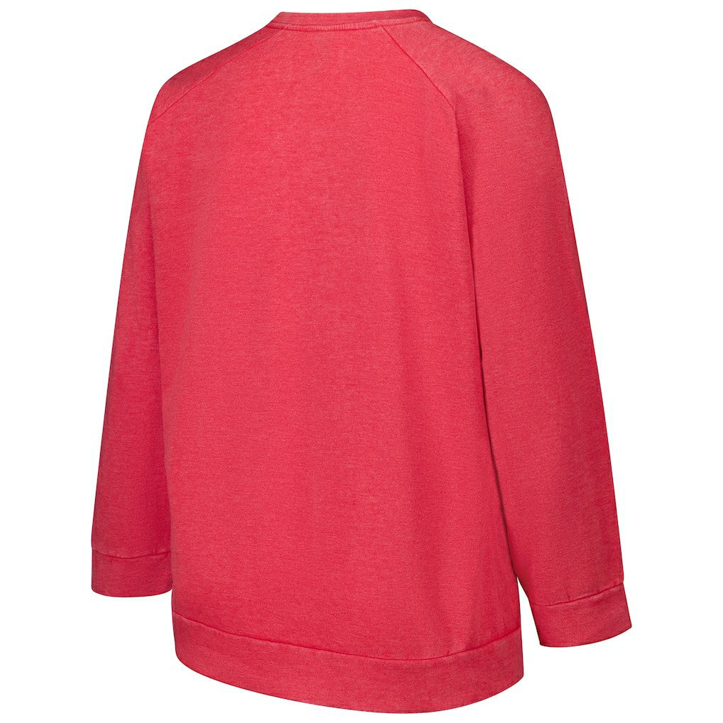 San Francisco 49ers Profile Women's Plus Size Acid Wash Raglan Sweatshirt - Red - NFL