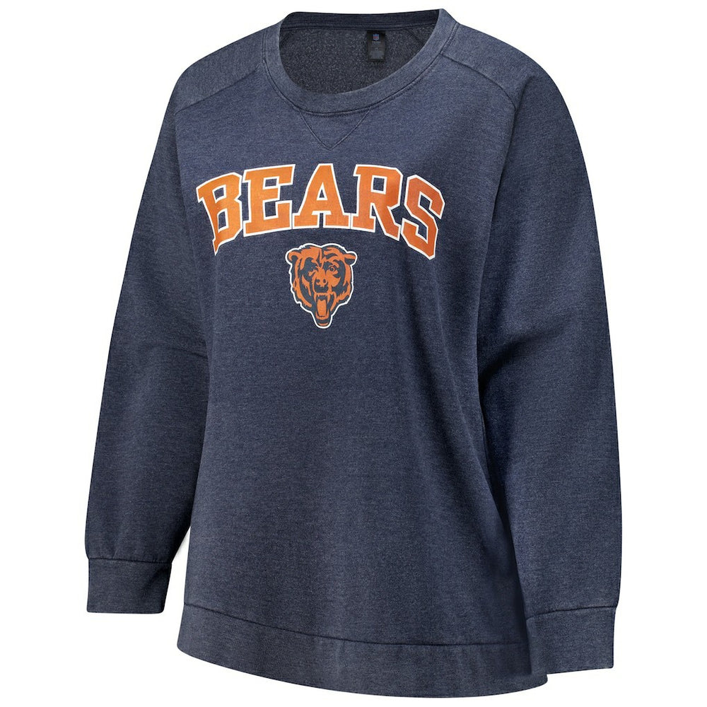 Chicago Bears Profile Women's Plus Size Acid Wash Raglan Sweatshirt - Navy - NFL