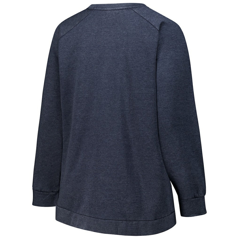 Chicago Bears Profile Women's Plus Size Acid Wash Raglan Sweatshirt - Navy - NFL