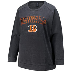 Cincinnati Bengals Profile Women's Plus Size Acid Wash Raglan Sweatshirt - Charcoal - NFL