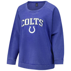 Indianapolis Colts Profile Women's Plus Size Acid Wash Raglan Sweatshirt - Royal - NFL