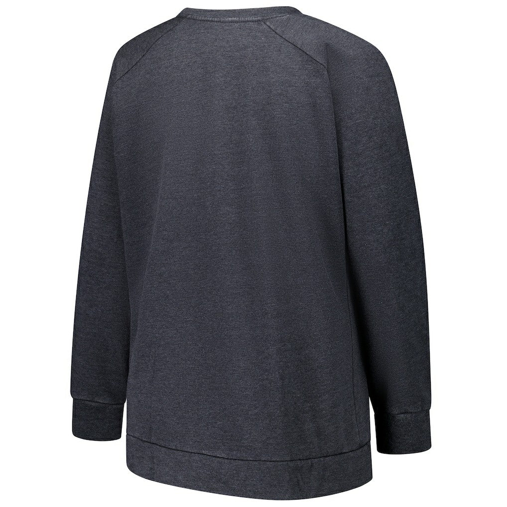 Miami Dolphins Profile Women's Plus Size Acid Wash Raglan Sweatshirt - Charcoal - NFL