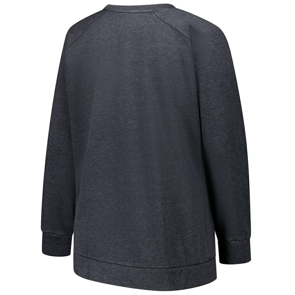 Miami Dolphins Profile Women's Plus Size Acid Wash Raglan Sweatshirt - Charcoal - NFL