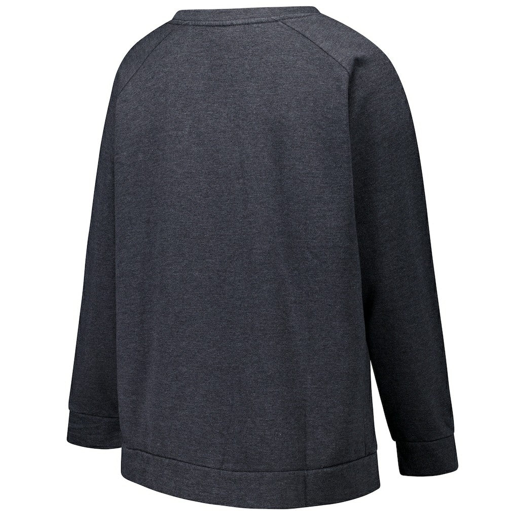 Las Vegas Raiders Profile Women's Plus Size Acid Wash Raglan Sweatshirt - Charcoal - NFL