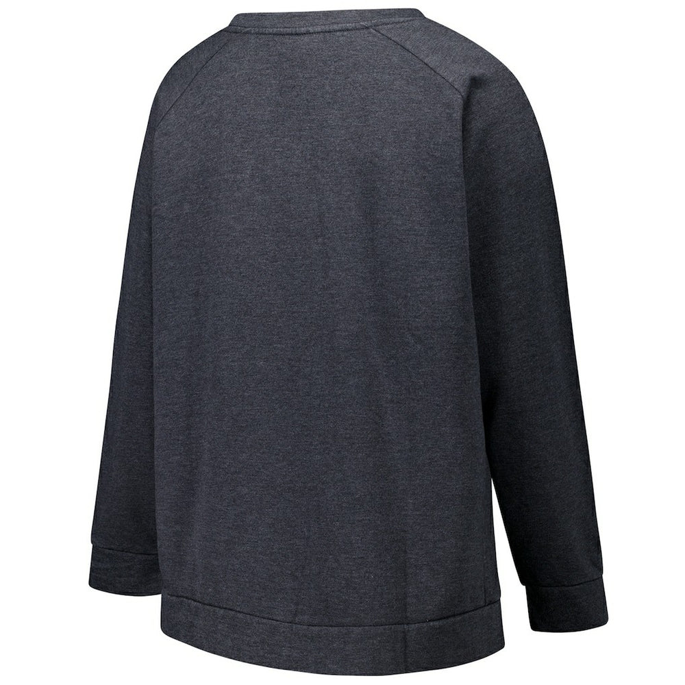 Las Vegas Raiders Profile Women's Plus Size Acid Wash Raglan Sweatshirt - Charcoal - NFL