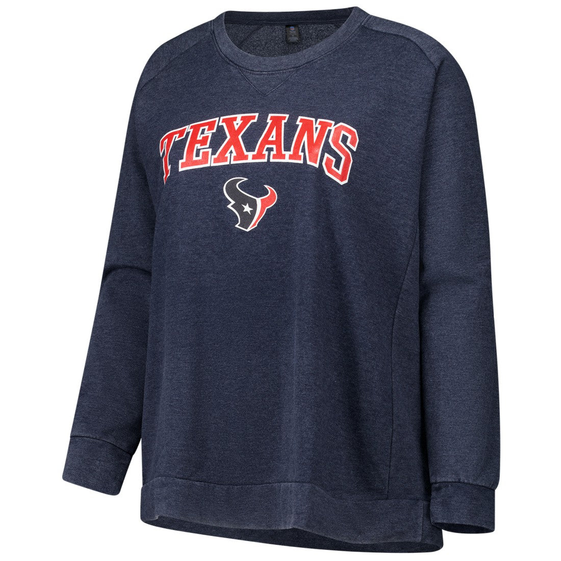 Houston Texans Profile Women's Plus Size Acid Wash Raglan Sweatshirt - Navy - NFL