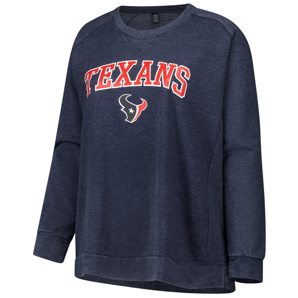 Houston Texans Profile Women's Plus Size Acid Wash Raglan Sweatshirt - Navy - NFL