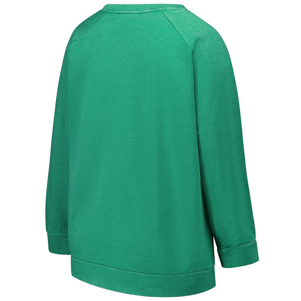 Philadelphia Eagles Profile Women's Plus Size Acid Wash Raglan Sweatshirt - Kelly Green - NFL