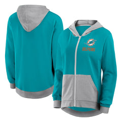Miami Dolphins Women's Hit It Full-Zip Hoodie - Aqua - Fanatics