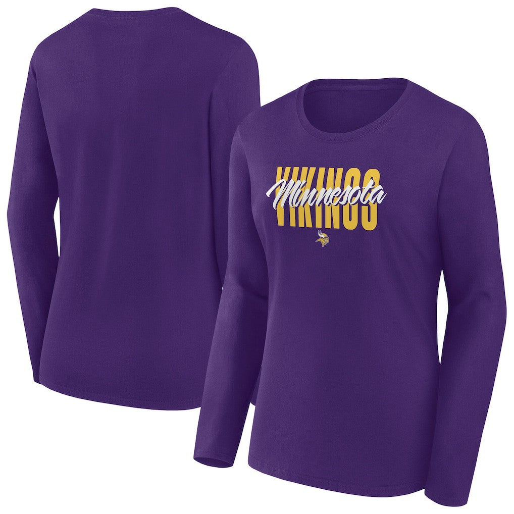 Minnesota Vikings Women's Long Sleeve Scoop Neck T-Shirt - Purple - Fanatics