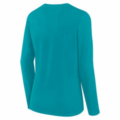 Miami Dolphins Women's Long Sleeve Scoop Neck T-Shirt - Aqua - Fanatics