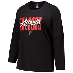 Atlanta Falcons Women's Long Sleeve Scoop Neck T-Shirt - Black - Fanatics