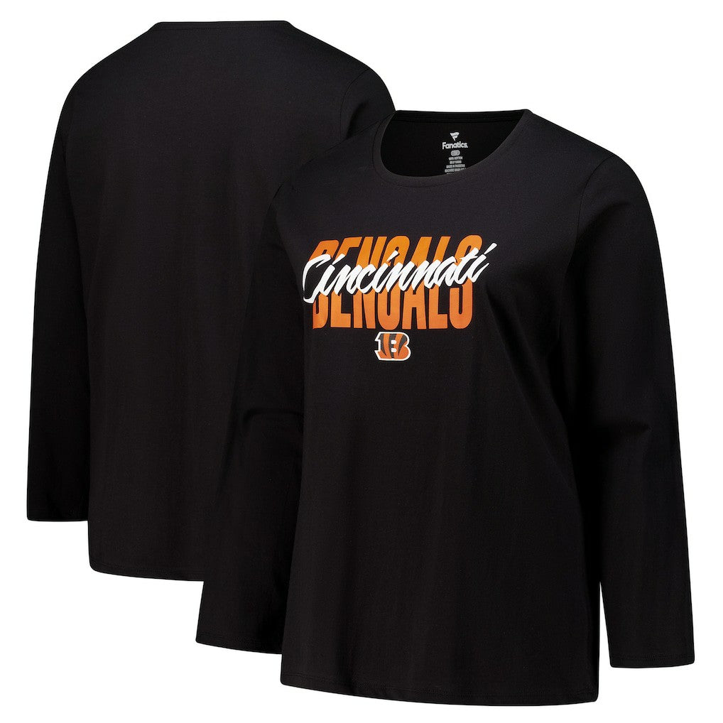 Cincinnati Bengals Women's Long Sleeve Scoop Neck T-Shirt - Black - Fanatics