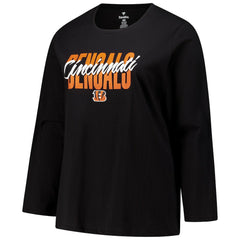 Cincinnati Bengals Women's Long Sleeve Scoop Neck T-Shirt - Black - Fanatics